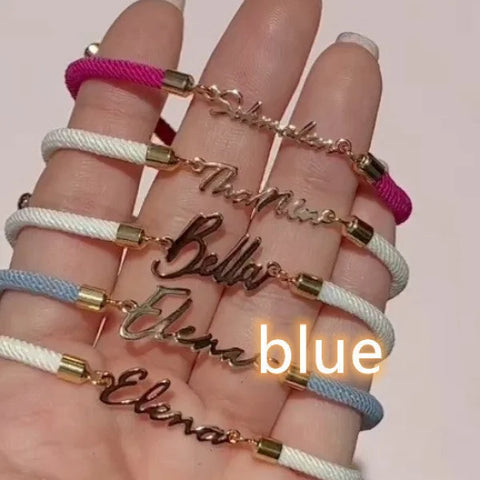 Personalized Custom Adjustable Jewelry with Colorful Rope Chain Bracelet - Himpall