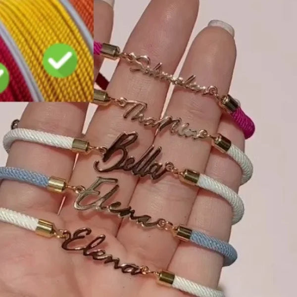 Personalized Custom Adjustable Jewelry with Colorful Rope Chain Bracelet - Himpall