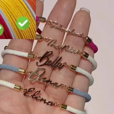 Personalized Custom Adjustable Jewelry with Colorful Rope Chain Bracelet - Himpall