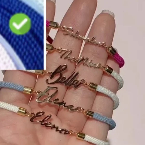 Personalized Custom Adjustable Jewelry with Colorful Rope Chain Bracelet - Himpall