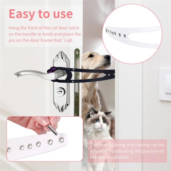 Pet Cat Door Holder Latch Prevents Dogs From Entering Cat Supplies Adjustable Elastic Gate Lock Keep Dog Out Pet Cat Accessories - Himpall