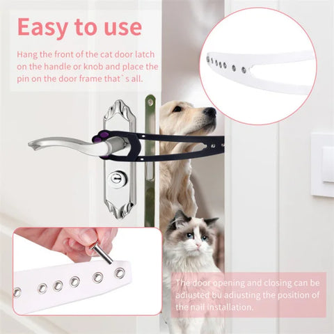 Pet Cat Door Holder Latch Prevents Dogs From Entering Cat Supplies Adjustable Elastic Gate Lock Keep Dog Out Pet Cat Accessories - Himpall