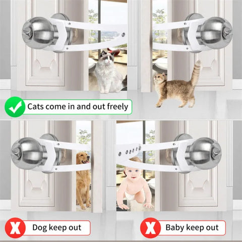 Pet Cat Door Holder Latch Prevents Dogs From Entering Cat Supplies Adjustable Elastic Gate Lock Keep Dog Out Pet Cat Accessories - Himpall