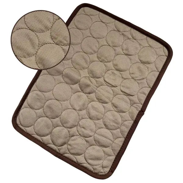 Pet Dog Cat Ice Silk Cold Nest Pad For Cooling In Summer - Brown / 102x70cm