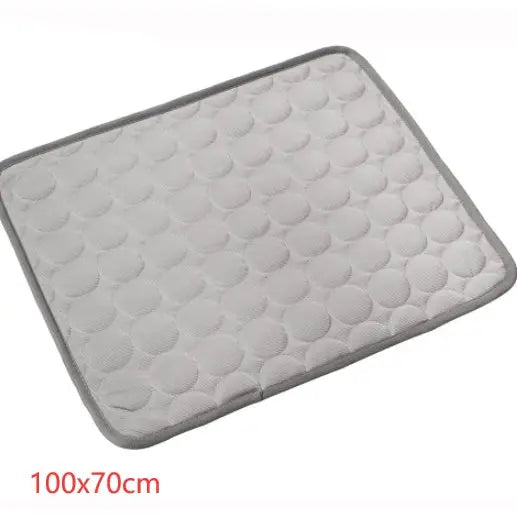 Pet Dog Cat Ice Silk Cold Nest Pad For Cooling In Summer - Gray / 102X70cm