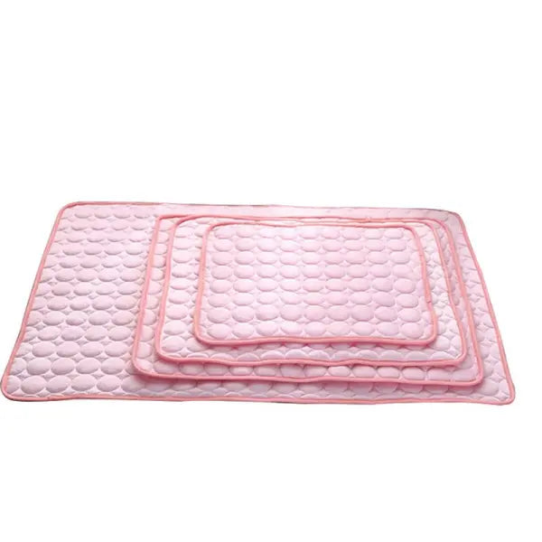 Pet Dog Cat Ice Silk Cold Nest Pad For Cooling In Summer - Pink / 150x100cm