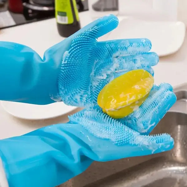 Pet Grooming Cleaning Gloves Dog Cat Bathing Shampoo Glove Scrubber Magic Dishwashing Cleanner Sponge Silicon Hair