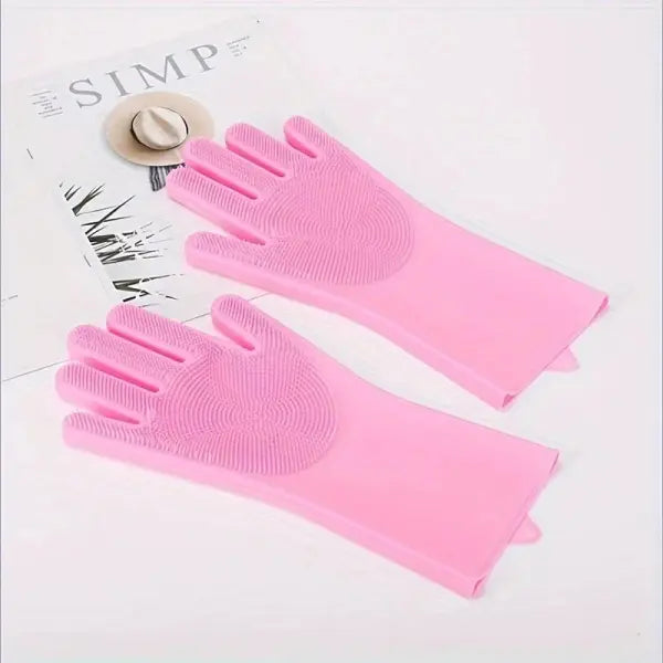 Pet Grooming Cleaning Gloves Dog Cat Bathing Shampoo Glove Scrubber Magic Dishwashing Cleanner Sponge Silicon Hair