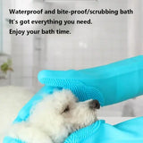 Pet Grooming Cleaning Gloves Dog Cat Bathing Shampoo Glove Scrubber Magic Dishwashing Cleanner Sponge Silicon Hair