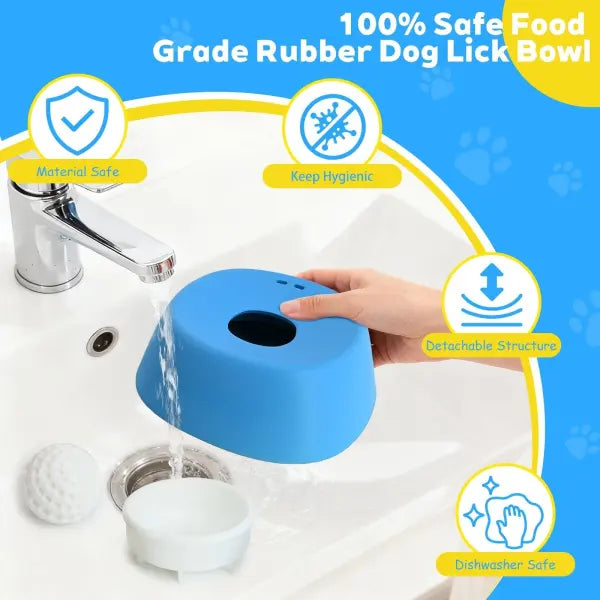 Pet Slow Feeder Non-Slip Spherical Dog Licking Bowl Anti-Choking Dog Bowl Lick Toy For Liquid Treats Bone Broth Yogurt