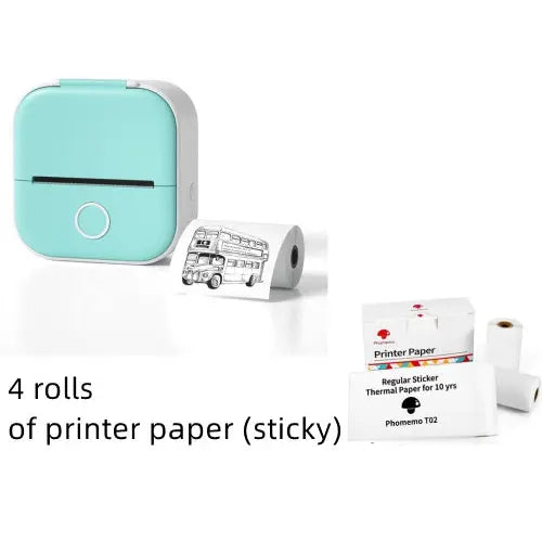Phomemo T02 Portable Bluetooth Thermal Label Printer - All green set / USB