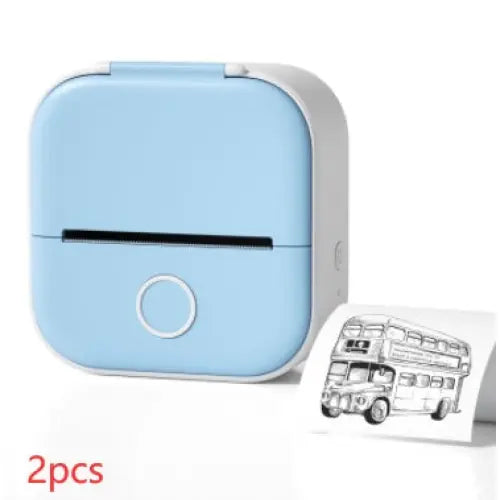Phomemo T02 Portable Bluetooth Thermal Label Printer - Blue 2pcs / USB