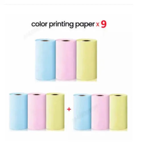 Phomemo T02 Portable Bluetooth Thermal Label Printer - Blue pink yellow x3 / USB