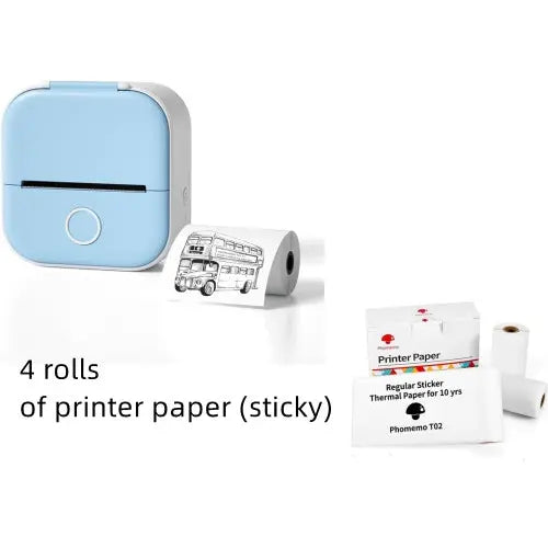 Phomemo T02 Portable Bluetooth Thermal Label Printer - Blue set / USB
