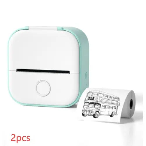 Phomemo T02 Portable Bluetooth Thermal Label Printer - Green 2pcs / USB