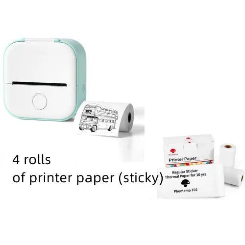 Phomemo T02 Portable Bluetooth Thermal Label Printer - Green set / USB
