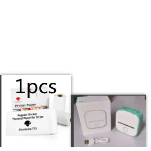 Phomemo T02 Portable Bluetooth Thermal Label Printer - Green Set1 / USB