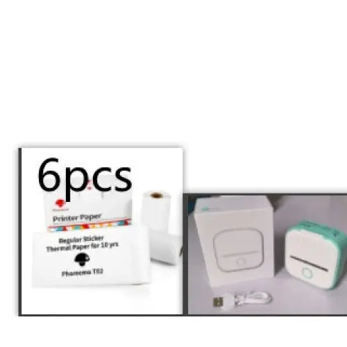 Phomemo T02 Portable Bluetooth Thermal Label Printer - Green Set3 / USB