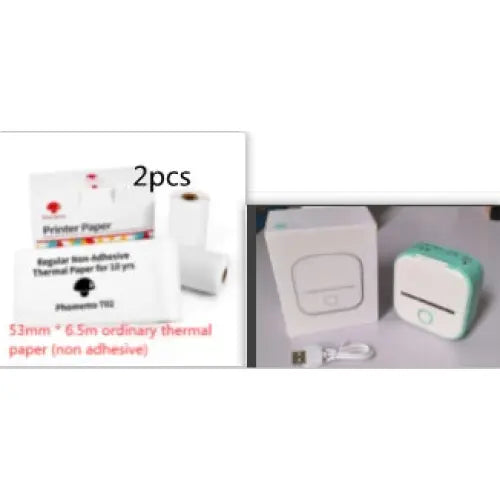 Phomemo T02 Portable Bluetooth Thermal Label Printer - Greenset3. / USB