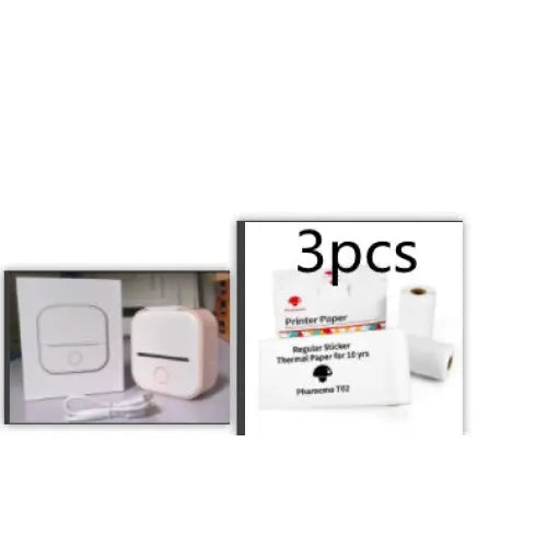 Phomemo T02 Portable Bluetooth Thermal Label Printer - Pink Set2 / USB