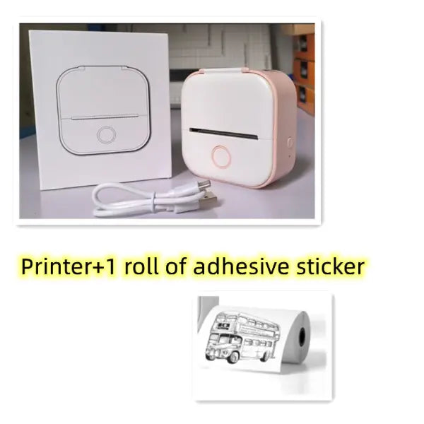 Phomemo T02 Portable Bluetooth Thermal Label Printer - Pink / USB