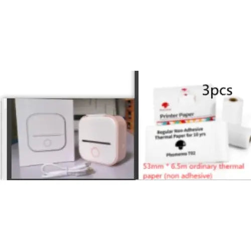 Phomemo T02 Portable Bluetooth Thermal Label Printer - Pinkset2. / USB