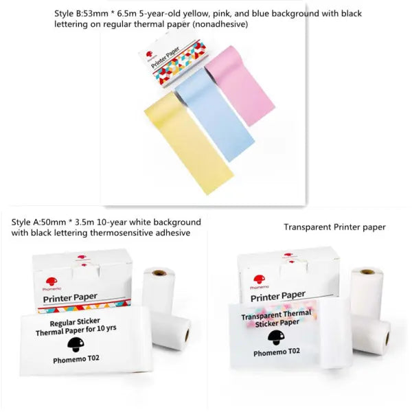 Phomemo T02 Portable Bluetooth Thermal Label Printer - Set / USB
