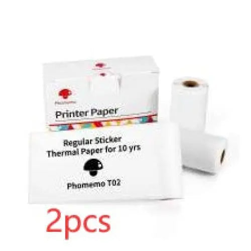 Phomemo T02 Portable Bluetooth Thermal Label Printer - Style A 2pcs / USB