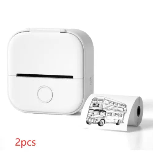 Phomemo T02 Portable Bluetooth Thermal Label Printer - White 2pcs / USB