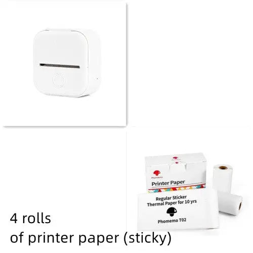 Phomemo T02 Portable Bluetooth Thermal Label Printer - White set / USB
