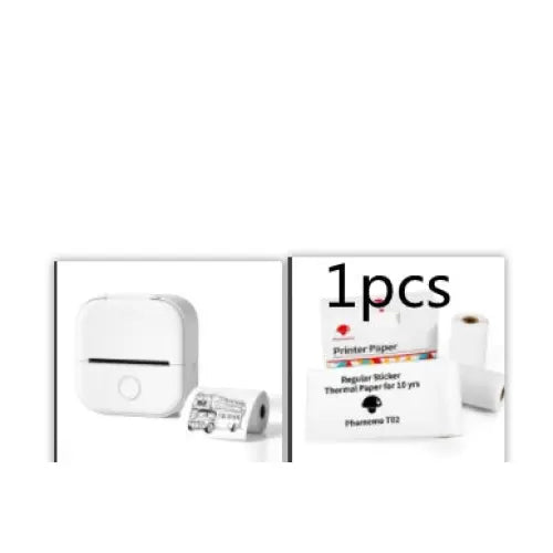Phomemo T02 Portable Bluetooth Thermal Label Printer - White Set1 / USB