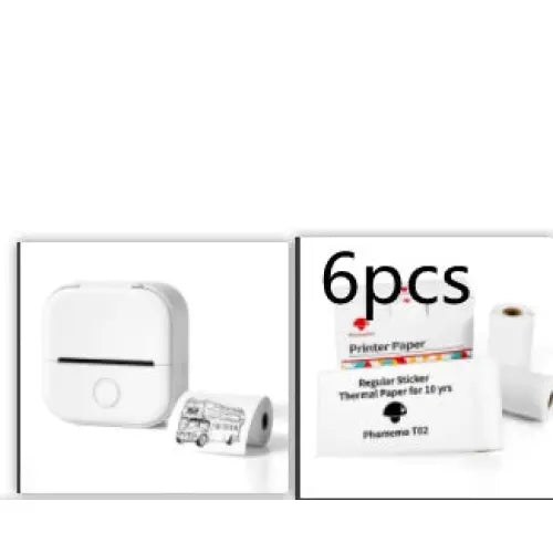 Phomemo T02 Portable Bluetooth Thermal Label Printer - White Set3 / USB