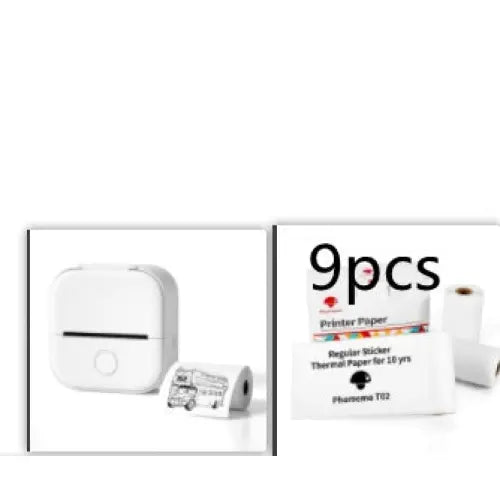 Phomemo T02 Portable Bluetooth Thermal Label Printer - White Set4 / USB