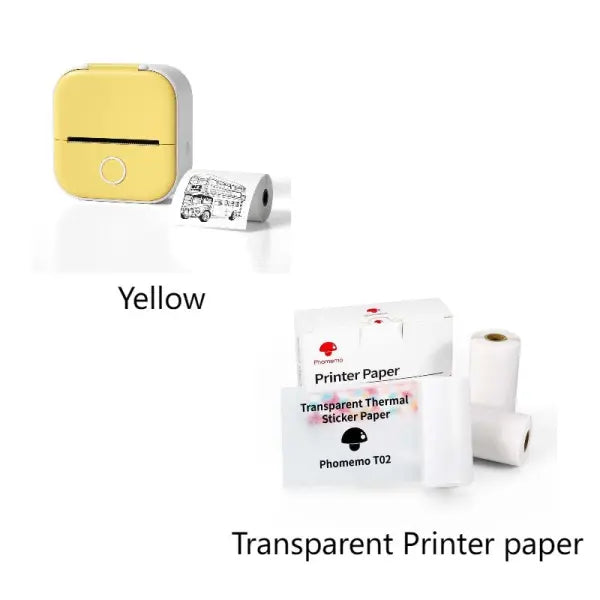 Phomemo T02 Portable Bluetooth Thermal Label Printer - Yellow set A / USB