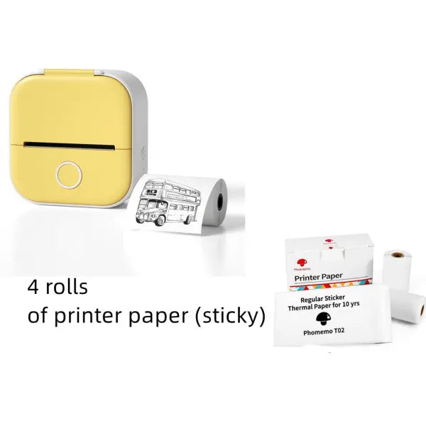 Phomemo T02 Portable Bluetooth Thermal Label Printer - Yellow set / USB