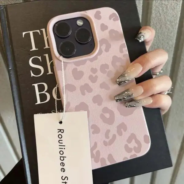 Leopard print soft TPU phone case for iPhone - T11095 Pink / iPhone 15 Plus