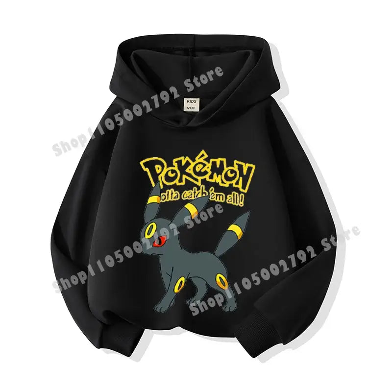Pikachu Pokemons Hoodies Kids Clothing Cartoon Rayquaza Mewtwo Tops Autumn Child Long Sleeve Pullover Boy Hooded