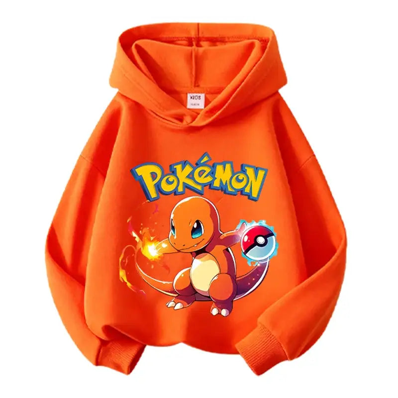 Pikachu Pokemons Hoodies Kids Clothing Cartoon Rayquaza Mewtwo Tops Autumn Child Long Sleeve Pullover Boy Hooded