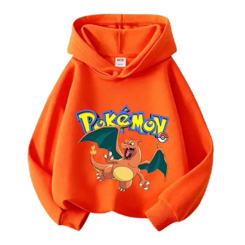 Pikachu Pokemons Hoodies Kids Clothing Cartoon Rayquaza Mewtwo Tops Autumn Child Long Sleeve Pullover Boy Hooded