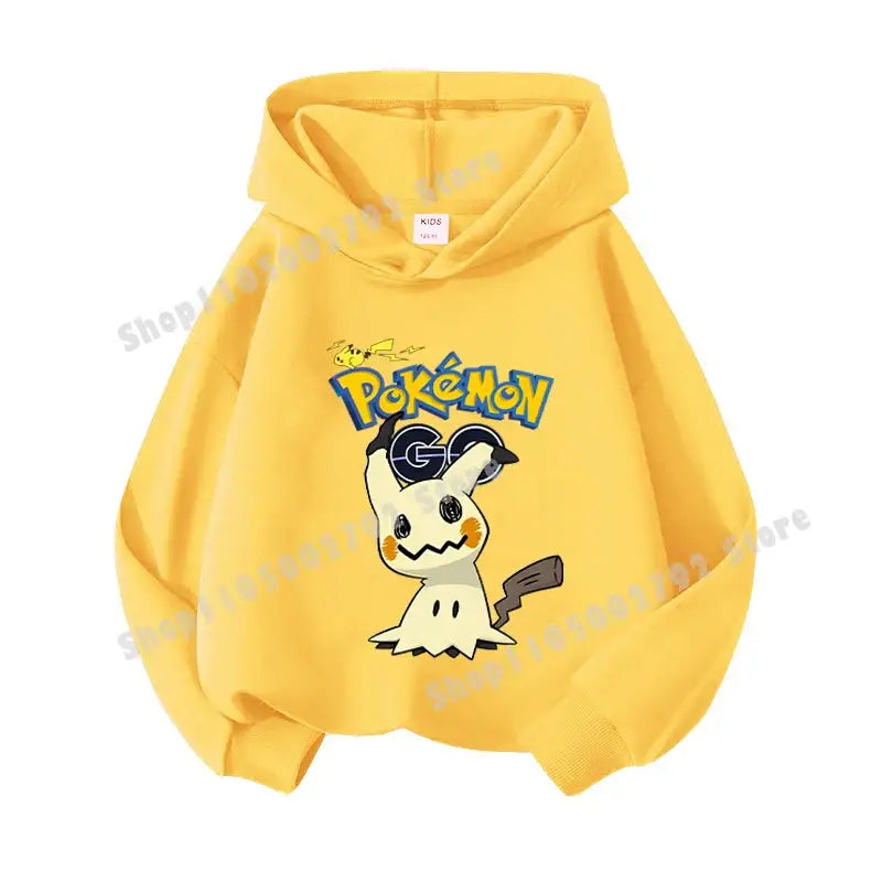 Pikachu Pokemons Hoodies Kids Clothing Cartoon Rayquaza Mewtwo Tops Autumn Child Long Sleeve Pullover Boy Hooded