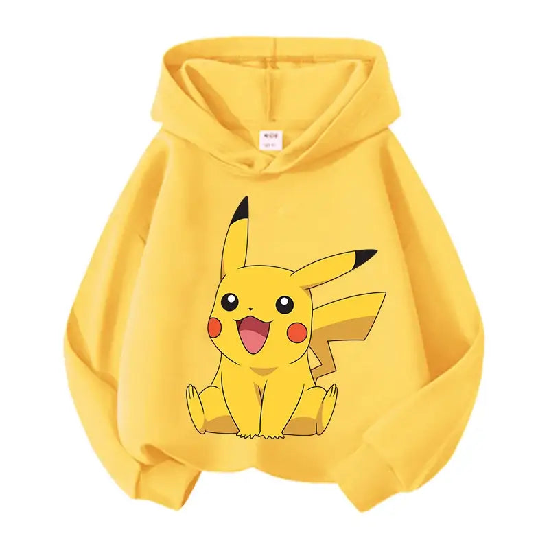 Pikachu Pokemons Hoodies Kids Clothing Cartoon Rayquaza Mewtwo Tops Autumn Child Long Sleeve Pullover Boy Hooded
