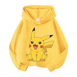 Pikachu Pokemons Hoodies Kids Clothing Cartoon Rayquaza Mewtwo Tops Autumn Child Long Sleeve Pullover Boy Hooded