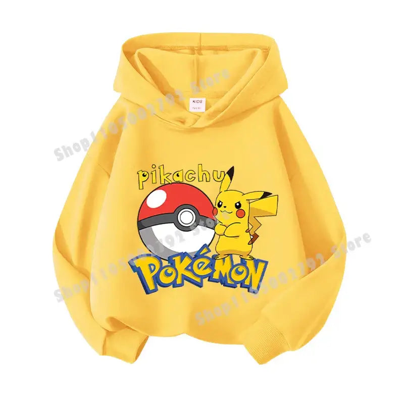 Pikachu Pokemons Hoodies Kids Clothing Cartoon Rayquaza Mewtwo Tops Autumn Child Long Sleeve Pullover Boy Hooded