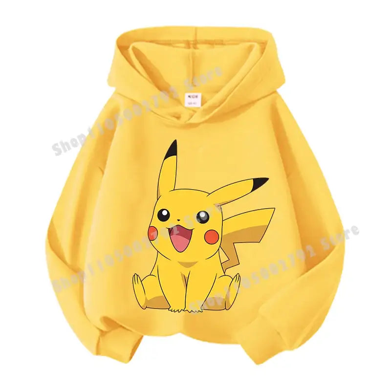 Pikachu Pokemons Hoodies Kids Clothing Cartoon Rayquaza Mewtwo Tops Autumn Child Long Sleeve Pullover Boy Hooded