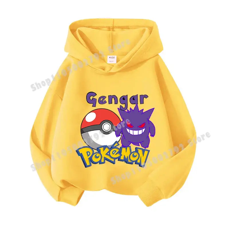 Pikachu Pokemons Hoodies Kids Clothing Cartoon Rayquaza Mewtwo Tops Autumn Child Long Sleeve Pullover Boy Hooded