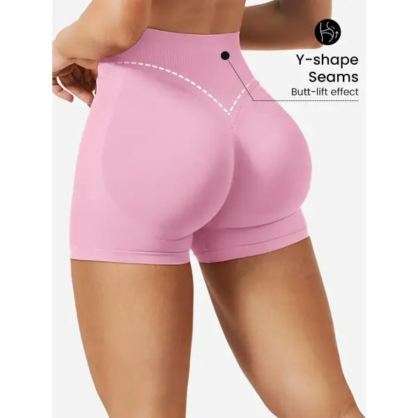 Pilates Peach Hips Knit Shorts Medium Size High Stretch Fitness