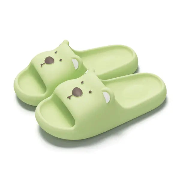Pillow Rabbit Slippers for Women and Men | House Slides Shower Sandals | Extremely Comfy | Cushioned Thick Sole - Green