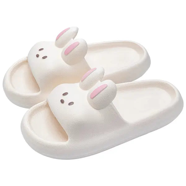 Pillow Rabbit Slippers for Women and Men | House Slides Shower Sandals | Extremely Comfy | Cushioned Thick Sole - BEIGE