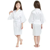 Pink Bathrobes for Girls Nightwear Satin Silk Kids Robes Summer Girl Nightgown Sleepwear Children Kimono Wedding Spa