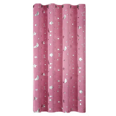 Pink Star Moon Kids Curtains – Thermal Insulated Sheer Bedroom Decor - Himpall
